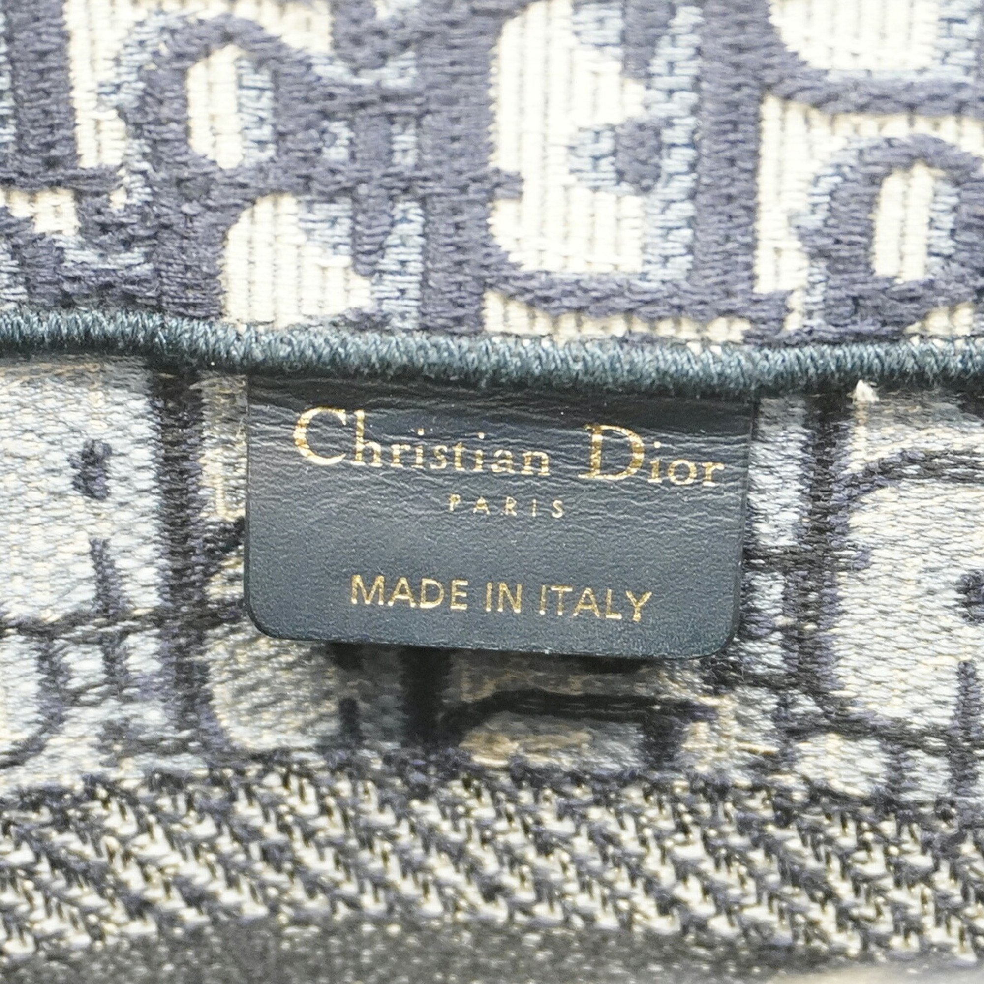 Christian Dior Tote Bag Trotter Book Small Canvas Navy Women's