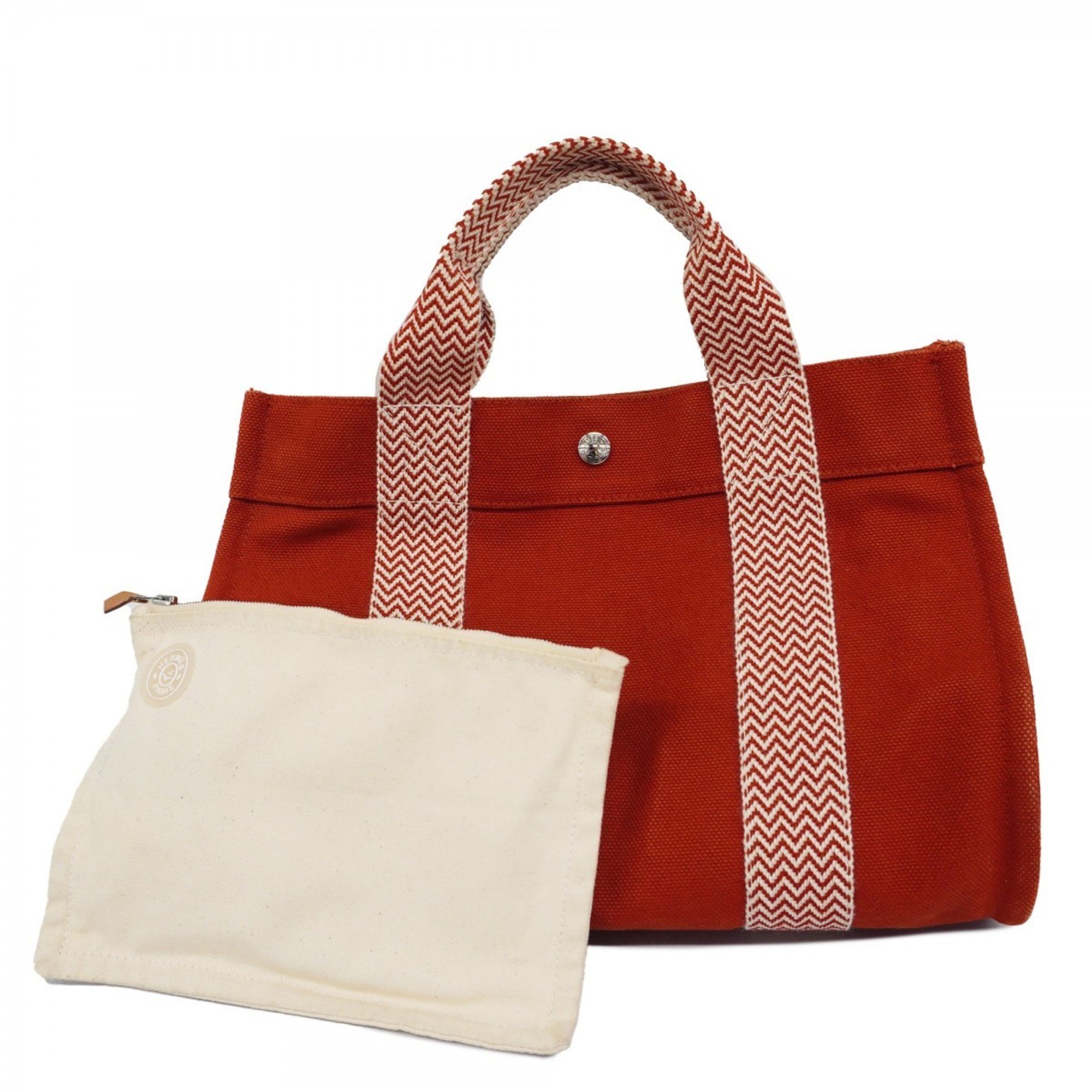 Hermes Handbag Cannes PM Canvas Red Women's