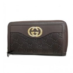 Gucci Long Wallet Guccissima 322325 Leather Brown Men's Women's