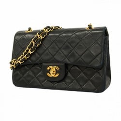 Chanel Shoulder Bag Matelasse Lambskin Black Women's