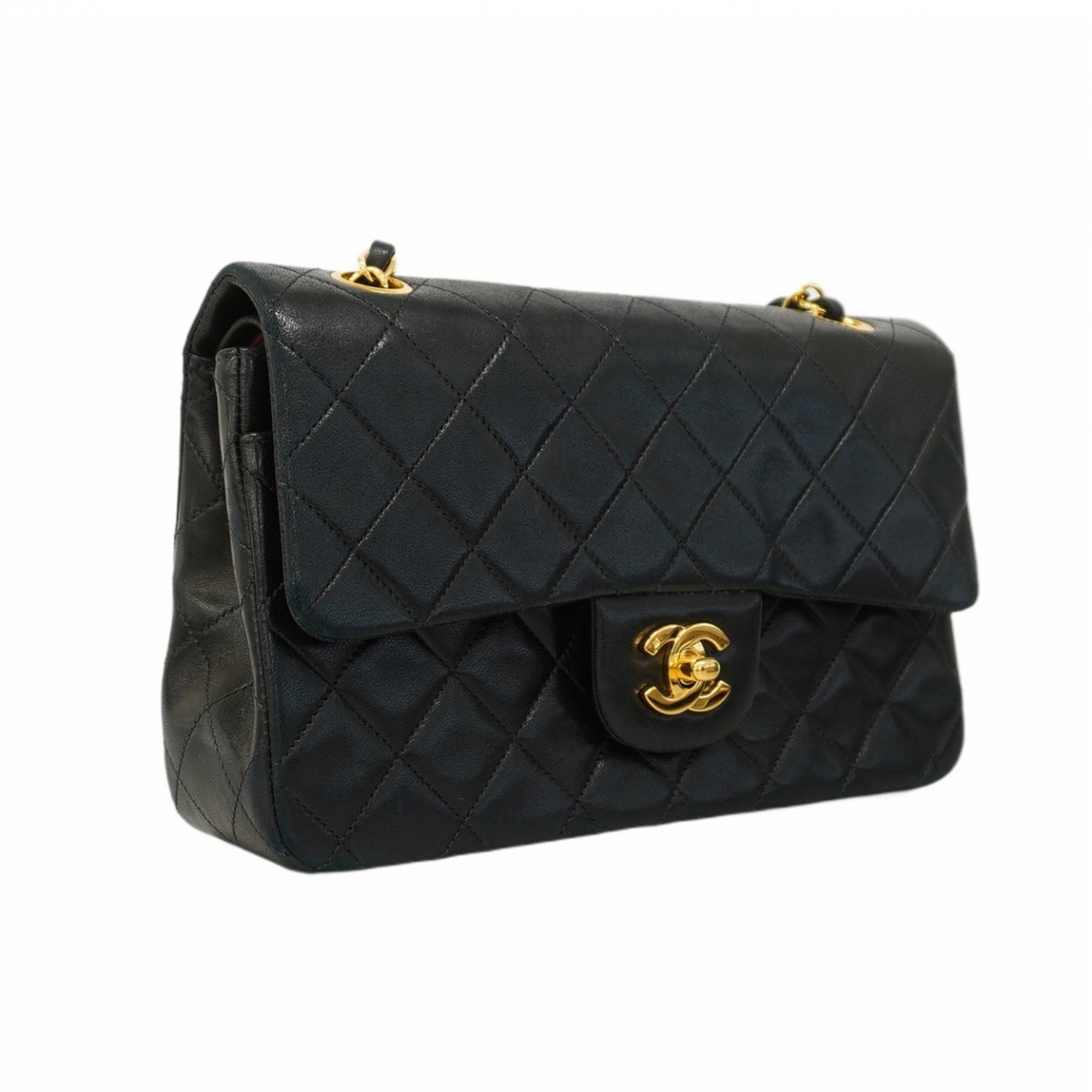 Chanel Shoulder Bag Matelasse Lambskin Black Women's