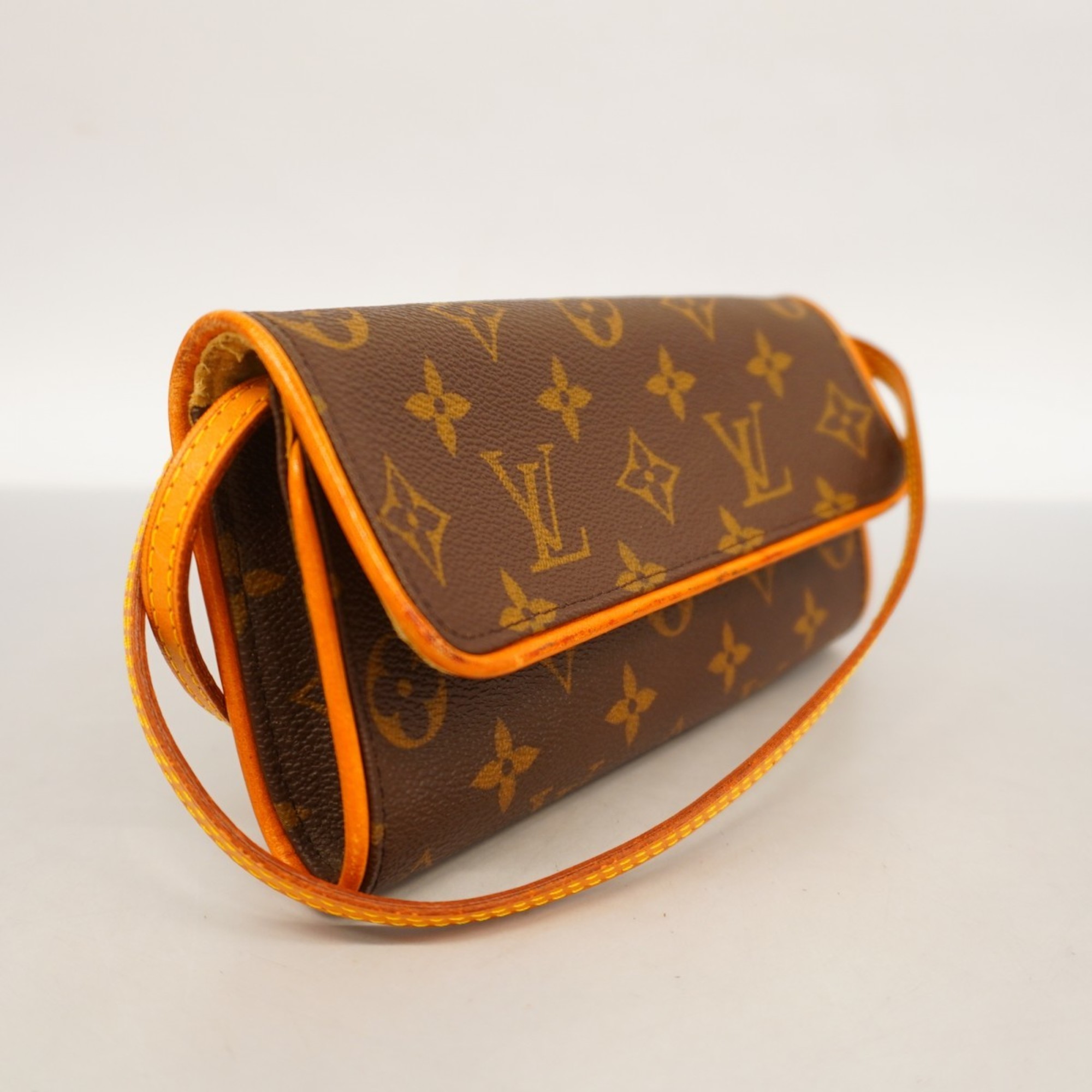 Louis Vuitton Shoulder Bag Monogram Pochette Twin PM M51854 Brown Women's