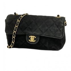 Chanel Shoulder Bag Matelasse Suede Black Women's