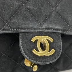 Chanel Shoulder Bag Matelasse Suede Black Women's