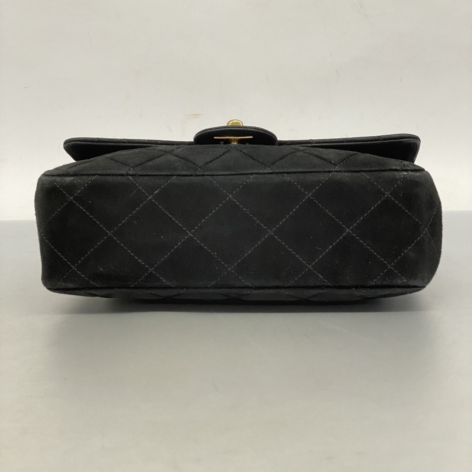 Chanel Shoulder Bag Matelasse Suede Black Women's