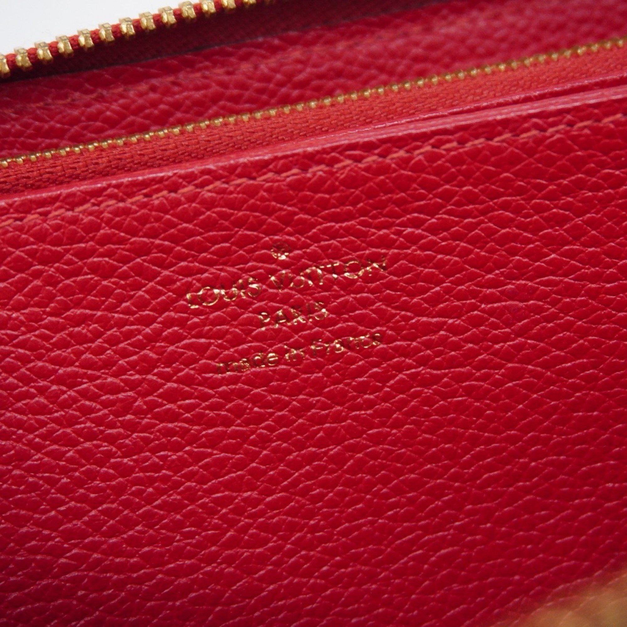 Louis Vuitton Long Wallet Monogram Empreinte Zippy M60737 Cerise Ladies