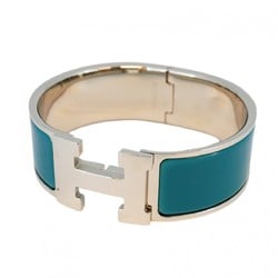 Hermes Bangle Click-Clack GM Metal Silver Blue Men's Women's