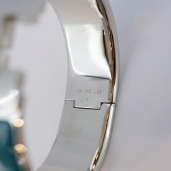 Hermes Bangle Click-Clack GM Metal Silver Blue Men's Women's