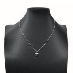 Cartier Necklace Symbol Cross Diamond K18WG White Gold Ladies