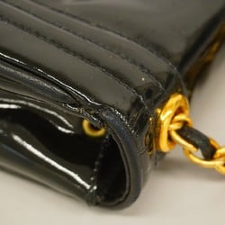 Chanel Shoulder Bag Patent Leather Black Women's