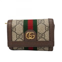 Gucci Ophidia Tri-fold Wallet 644334 Brown Green Red Women's