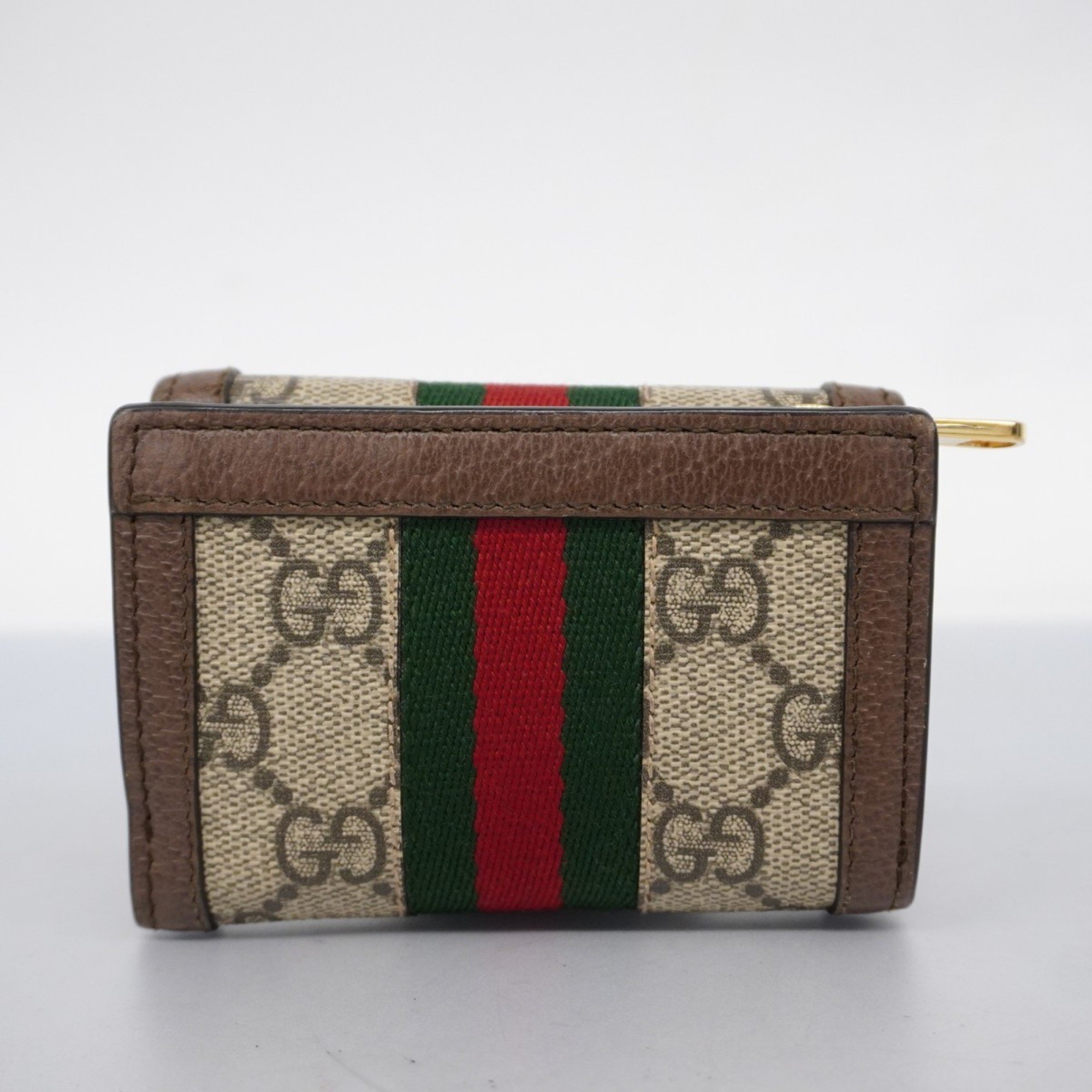 Gucci Ophidia Tri-fold Wallet 644334 Brown Green Red Women's