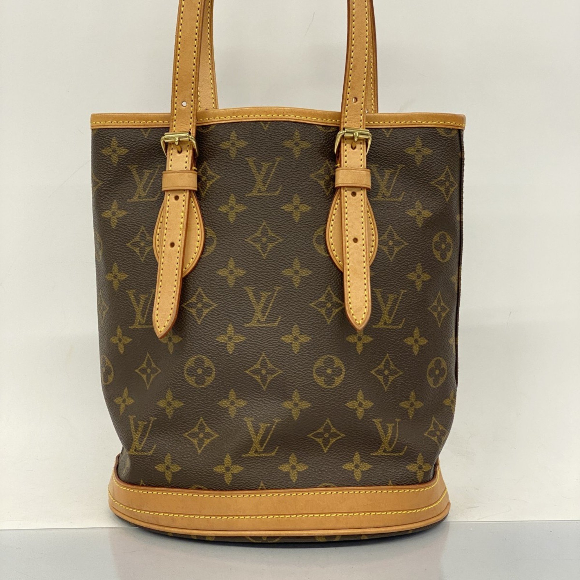 Louis Vuitton Handbag Monogram Bucket PM M42238 Brown Ladies