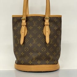 Louis Vuitton Handbag Monogram Bucket PM M42238 Brown Ladies