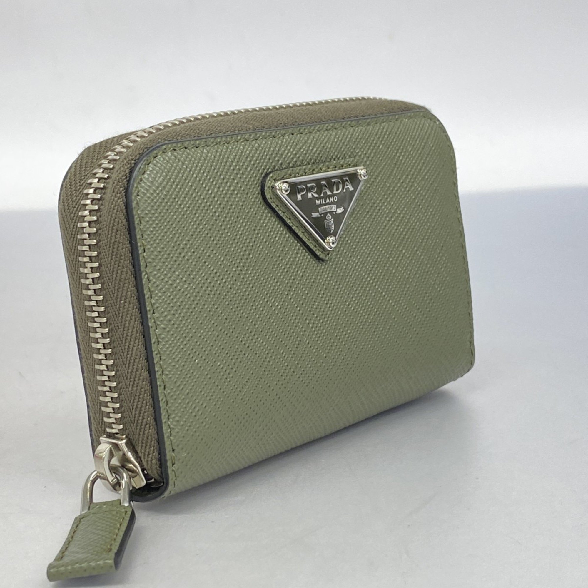 Prada Wallets and Coin Cases in Saffiano Leather Khaki for Men Women