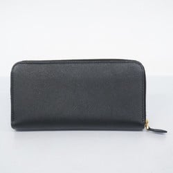 Prada Long Wallet Fiocco Leather Black Women's