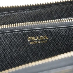 Prada Long Wallet Fiocco Leather Black Women's