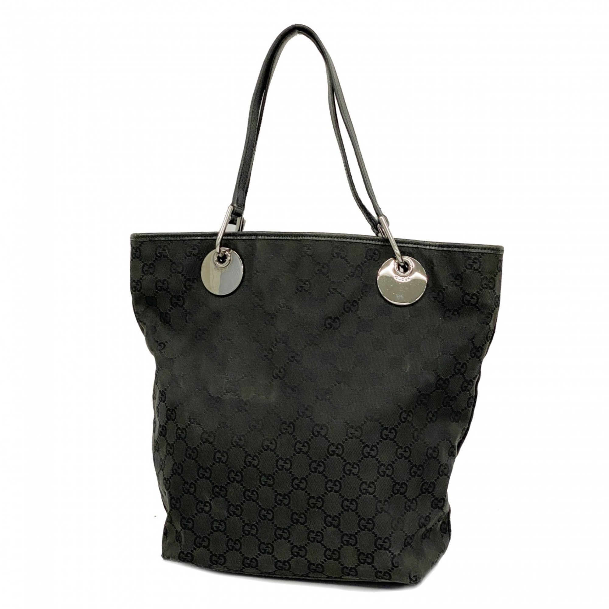 Gucci Tote Bag GG Canvas 120836 Black Women's