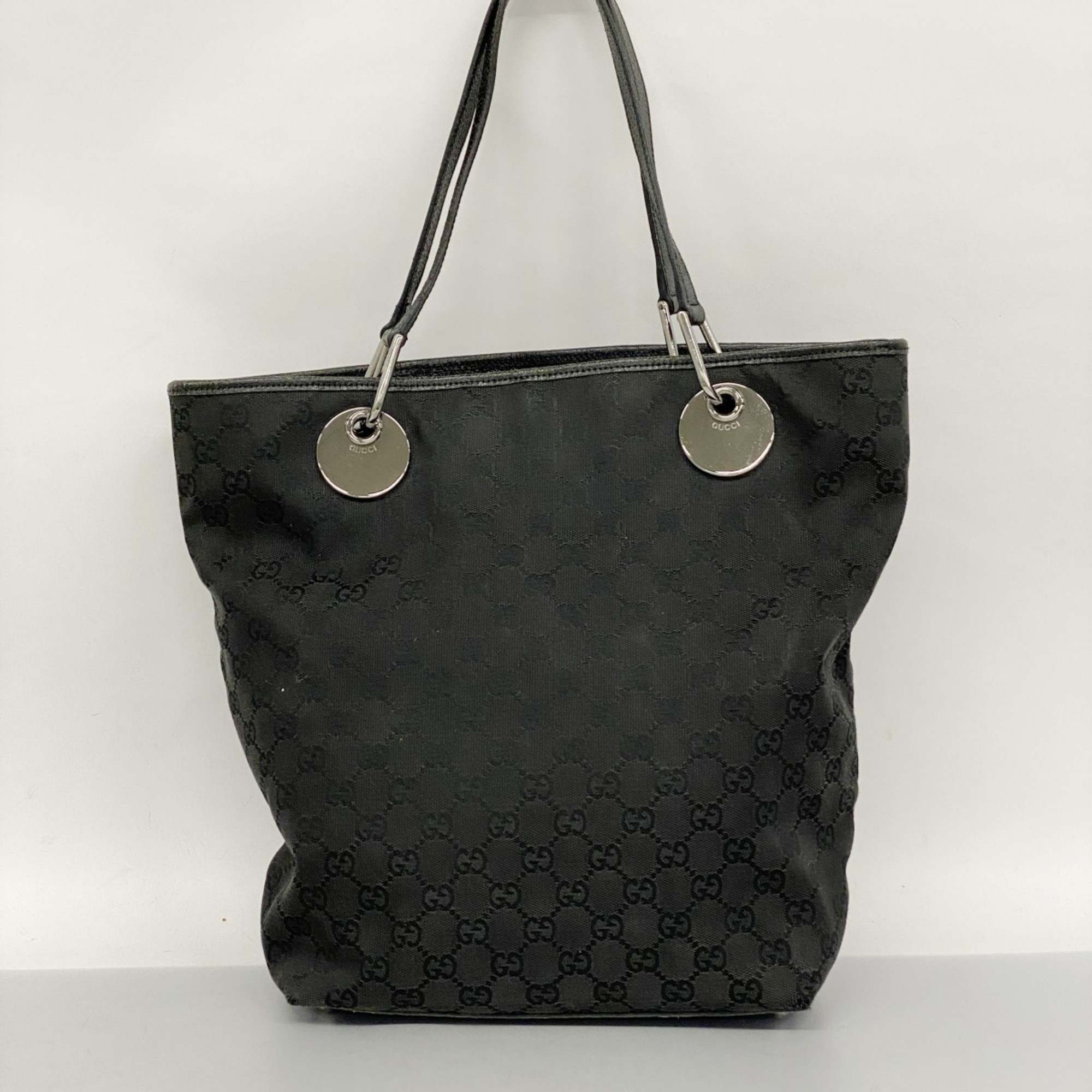 Gucci Tote Bag GG Canvas 120836 Black Women's