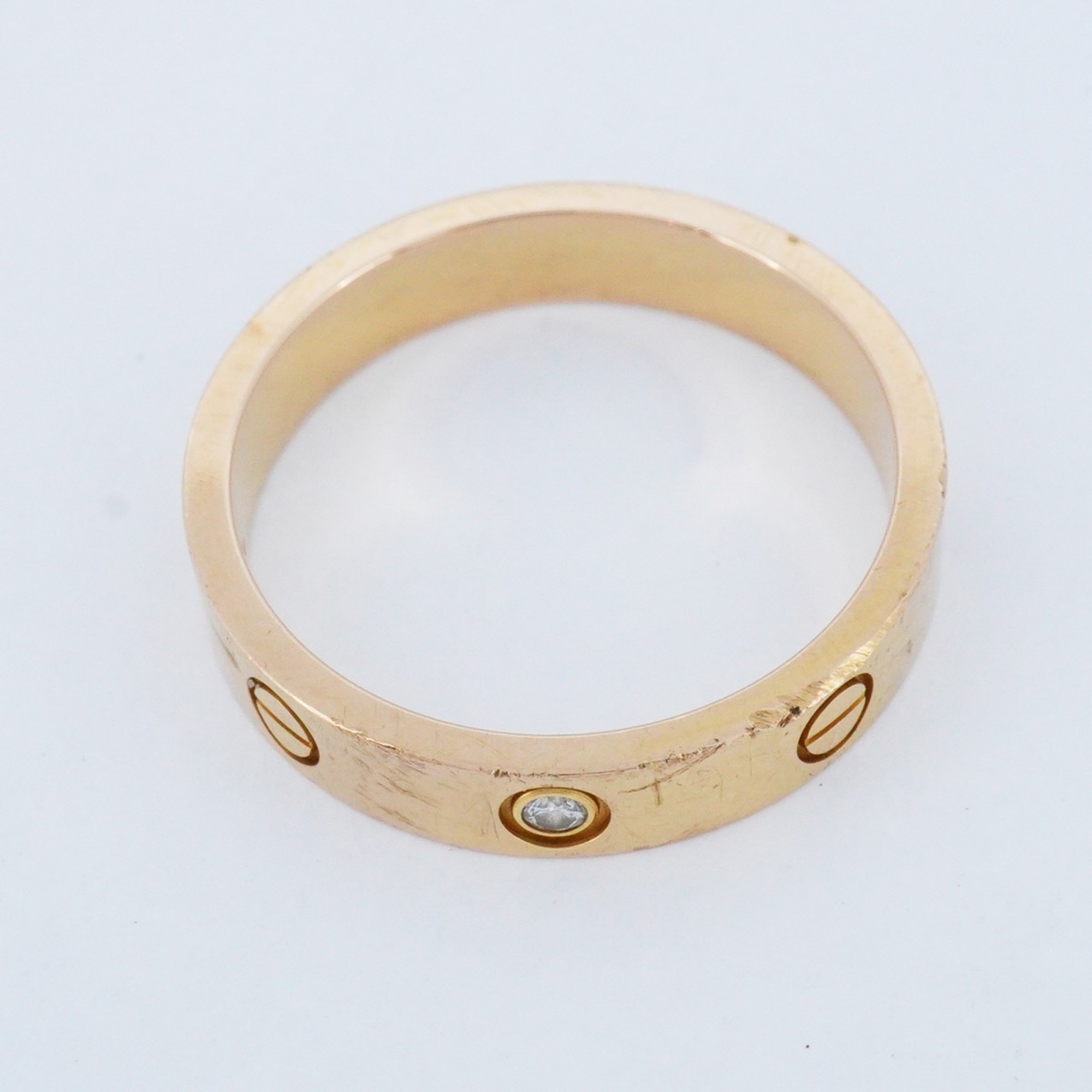 Cartier Ring Love 1PD Diamond K18PG Pink Gold #57 Men's