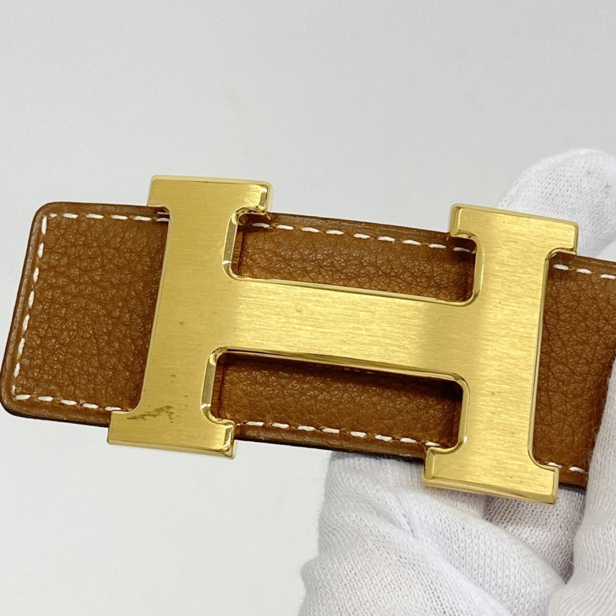 Hermes Belt Constance Togo Box Calf Gold Black G Stamp Men's Women's