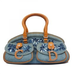 Christian Dior handbag denim blue brown ladies