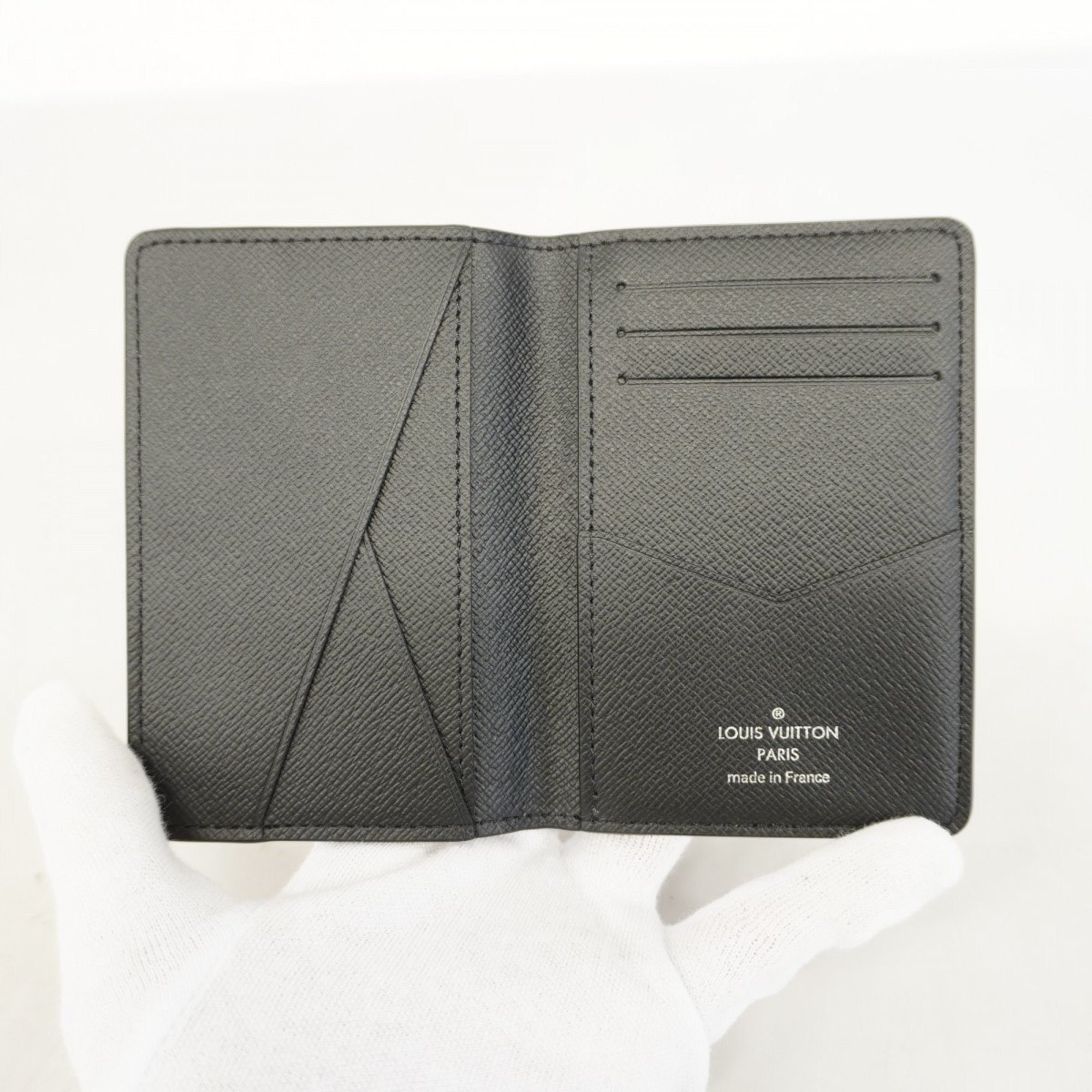 Louis Vuitton Business Card Holder/Card Case Taiga Organizer de Poche M30537 Noir Men's