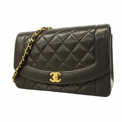 Chanel Shoulder Bag Matelasse Diana Lambskin Black Women's