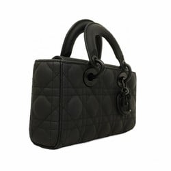 Christian Dior Handbag Cannage Lady Dijoy Leather Black Ladies