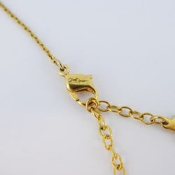 Christian Dior Necklace Oval Rhinestone GP Plated Gold Women's