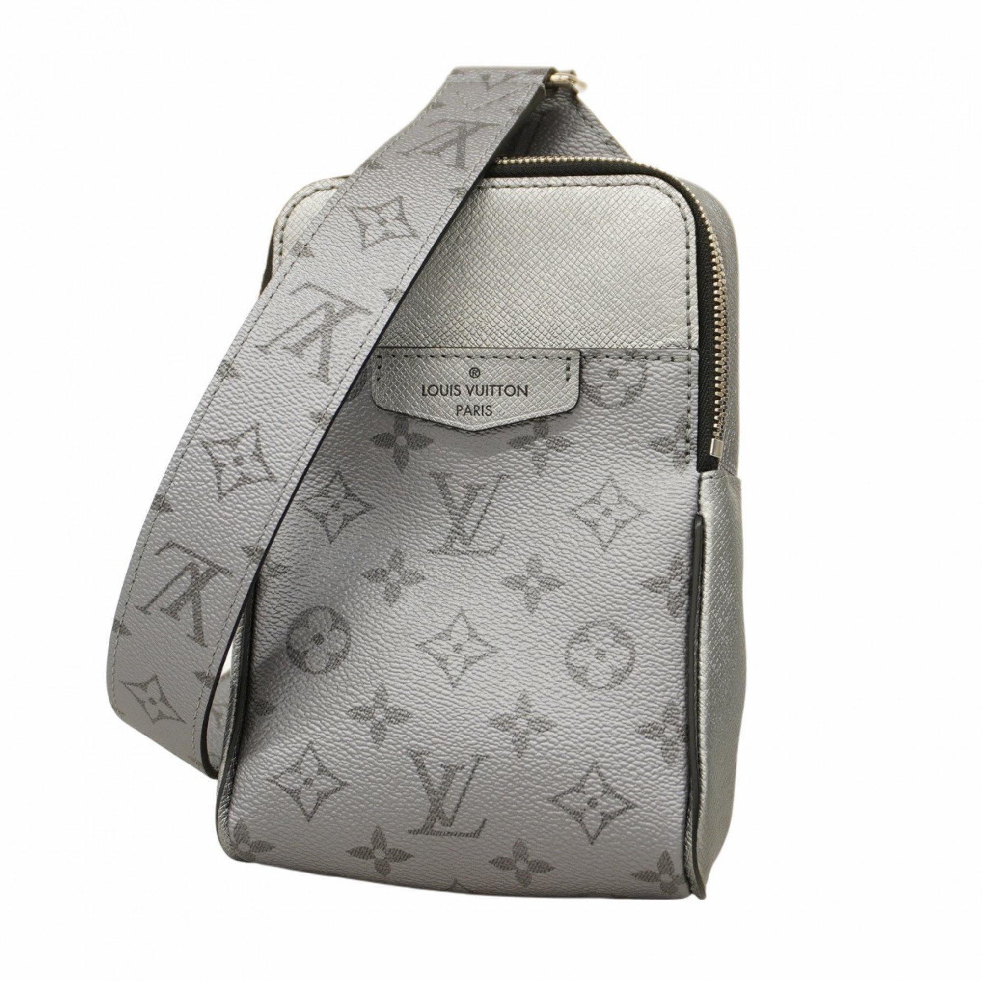 Louis Vuitton Body Bag Taigarama Outdoor Sling M30833 Silver Men's