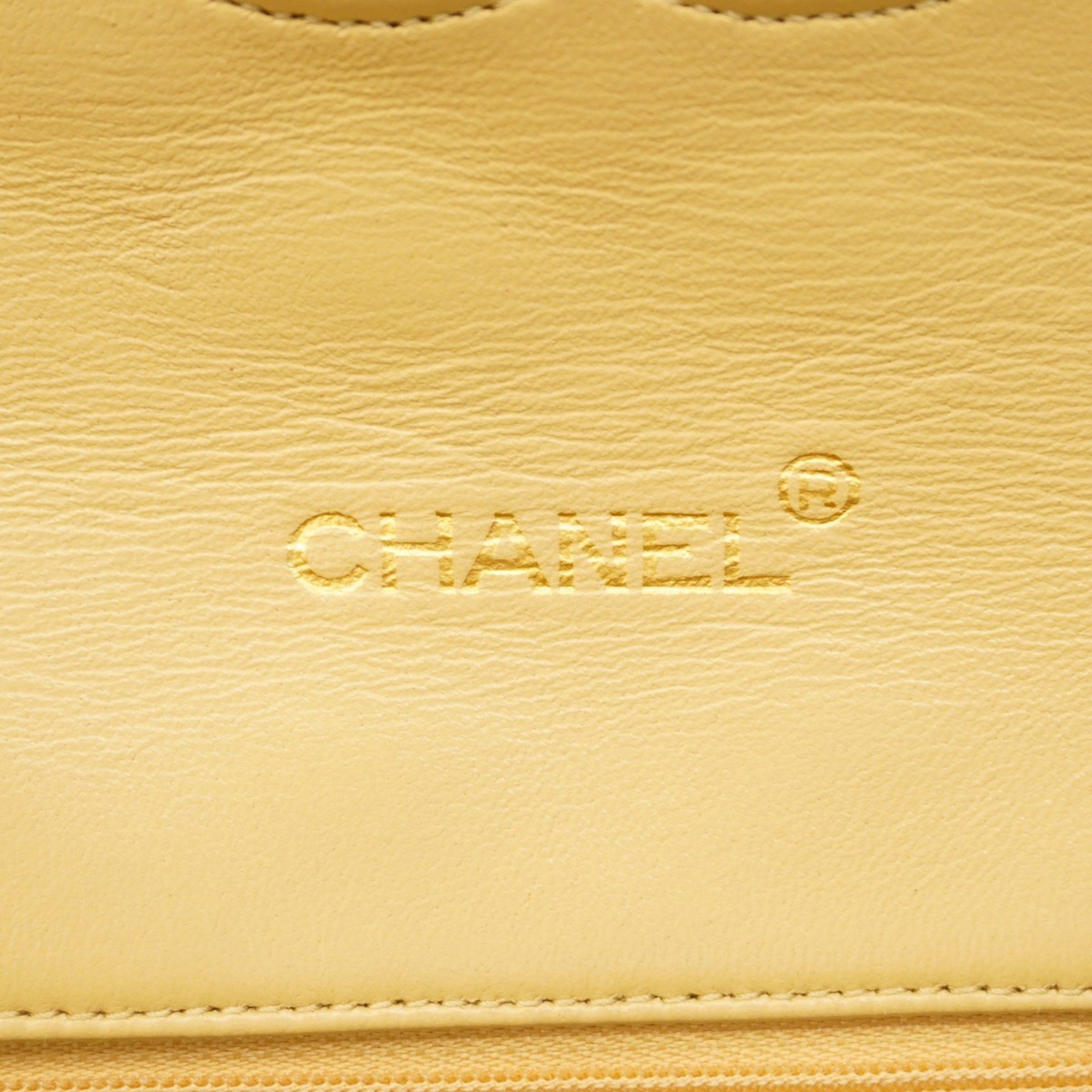 Chanel Shoulder Bag Matelasse Lambskin Beige Women's