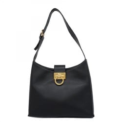 Salvatore Ferragamo Shoulder Bag Gancini Leather Black Women's