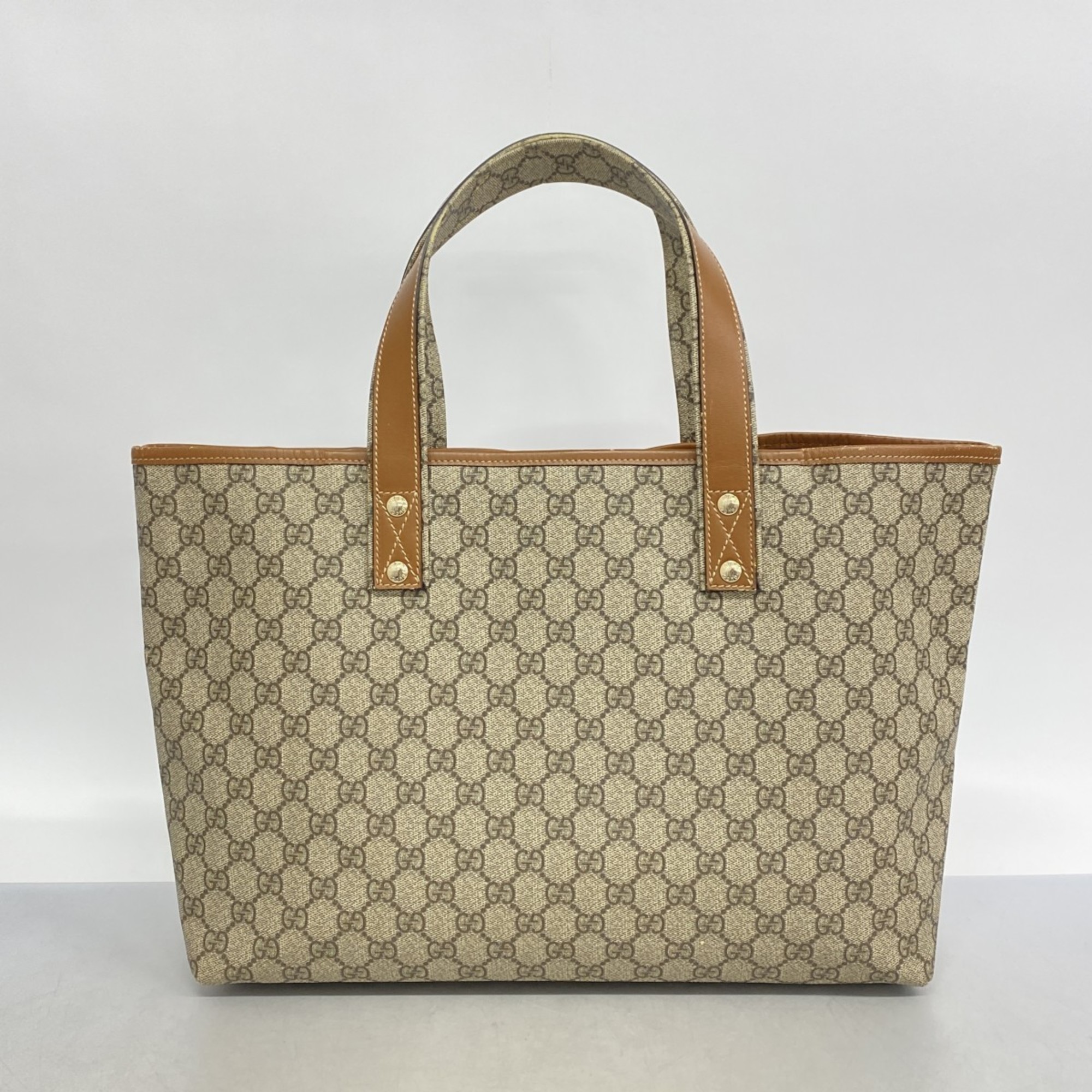 Gucci Tote Bag GG Supreme Sherry Line 211134 Brown Champagne Ladies