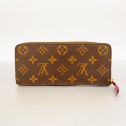 Louis Vuitton Long Wallet Monogram Portefeuille Clemence M60742 Brown Fuchsia Ladies