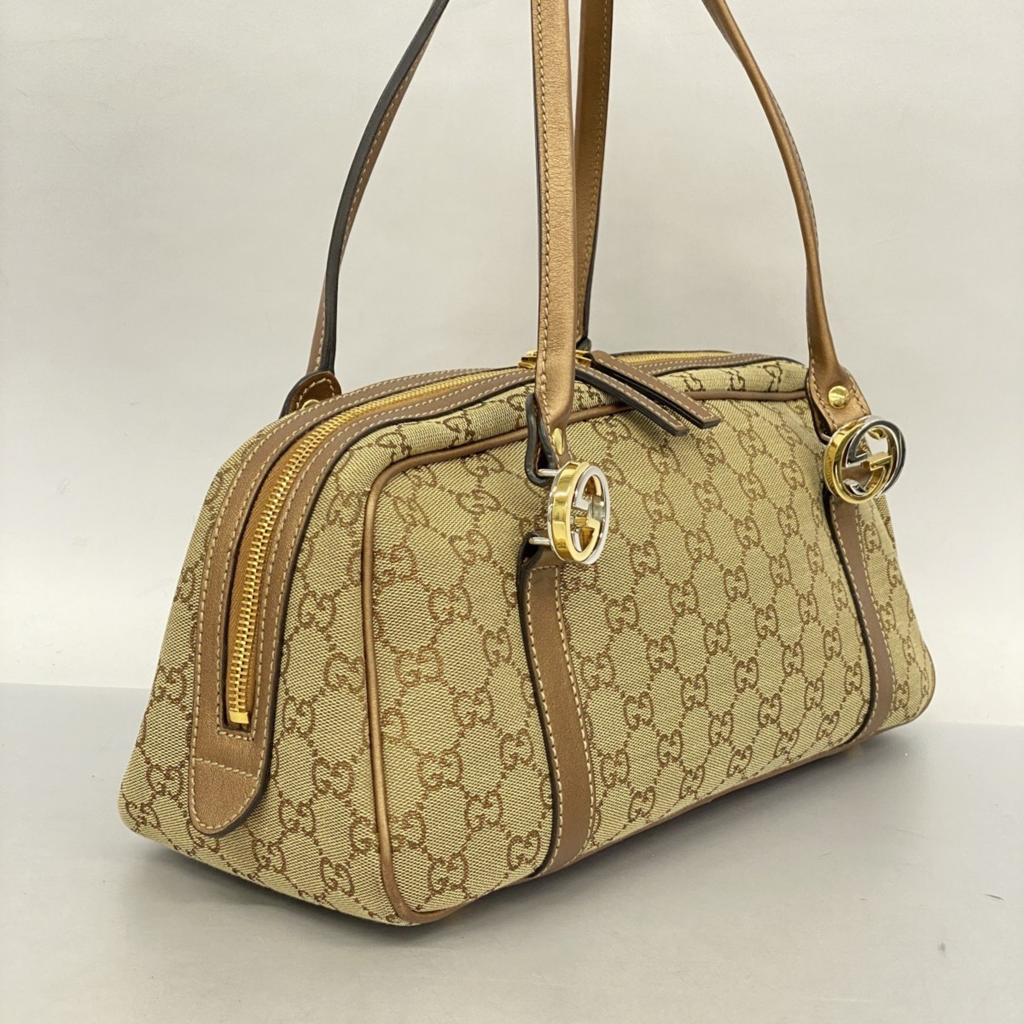 Gucci Handbag GG Canvas Interlocking G 232958 Brown Women's