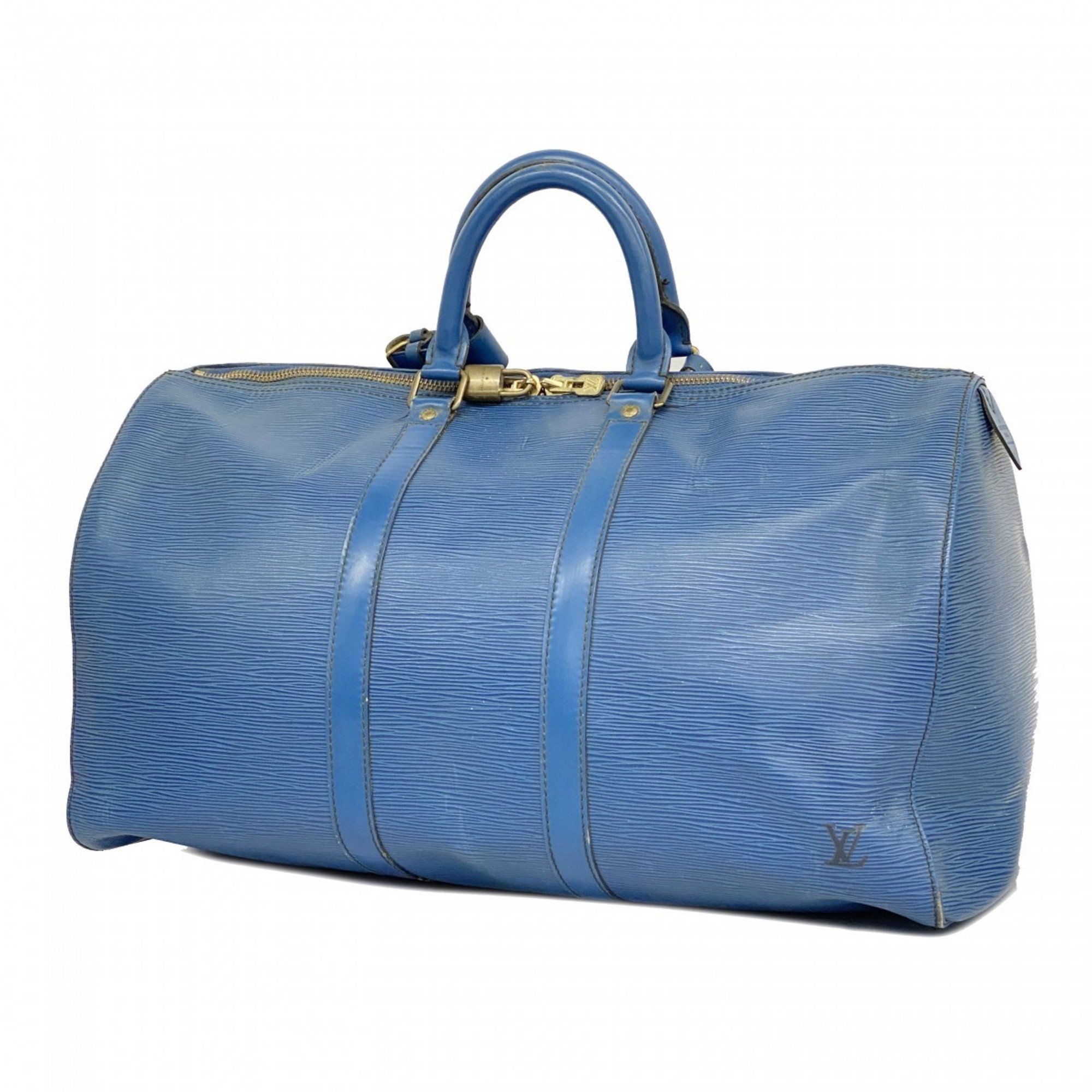 Louis Vuitton Boston Bag Epi Keepall 45 M42975 Toledo Blue Men's Women's