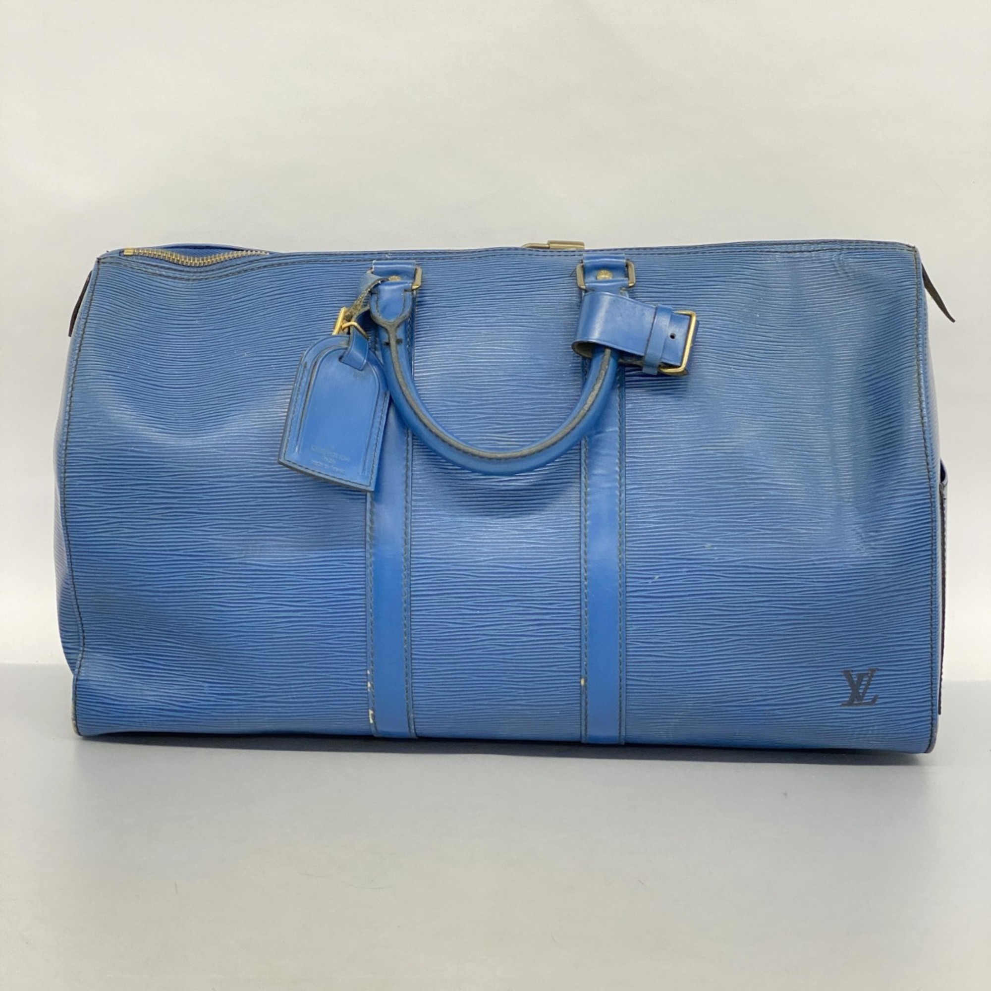 Louis Vuitton Boston Bag Epi Keepall 45 M42975 Toledo Blue Men's Women's