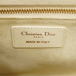 Christian Dior Handbag Cannage Lady Leather White Champagne Ladies