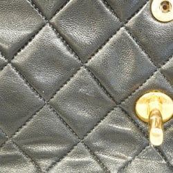 Chanel Shoulder Bag Matelasse Lambskin Black Women's