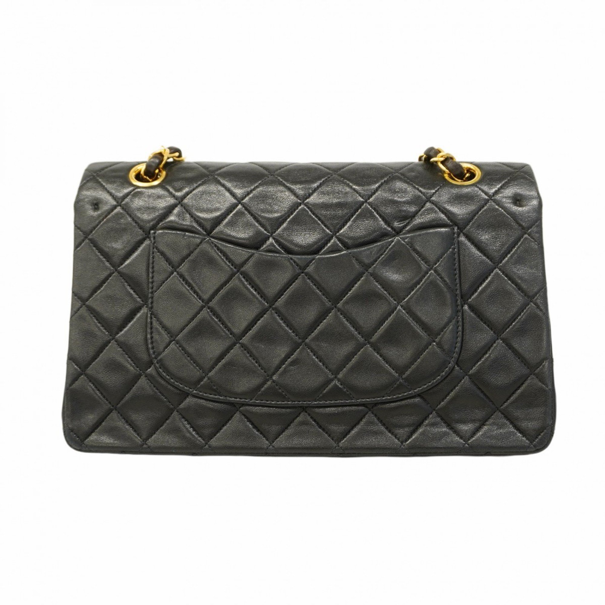 Chanel Shoulder Bag Matelasse Lambskin Black Women's