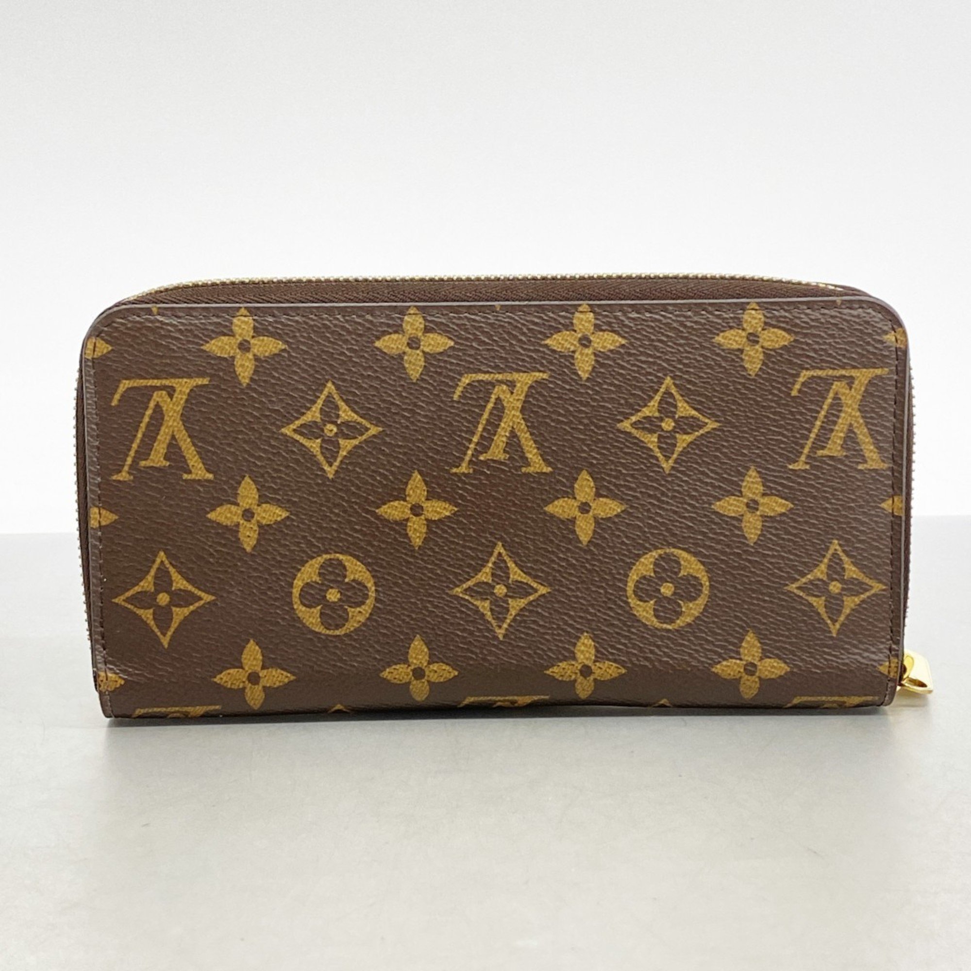 Louis Vuitton Long Wallet Monogram Zippy M41895 Brown Fuchsia Ladies