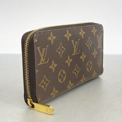 Louis Vuitton Long Wallet Monogram Zippy M41895 Brown Fuchsia Ladies