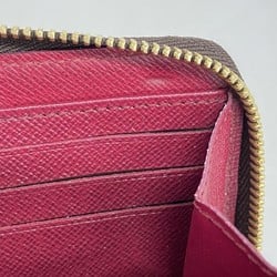 Louis Vuitton Long Wallet Monogram Zippy M41895 Brown Fuchsia Ladies