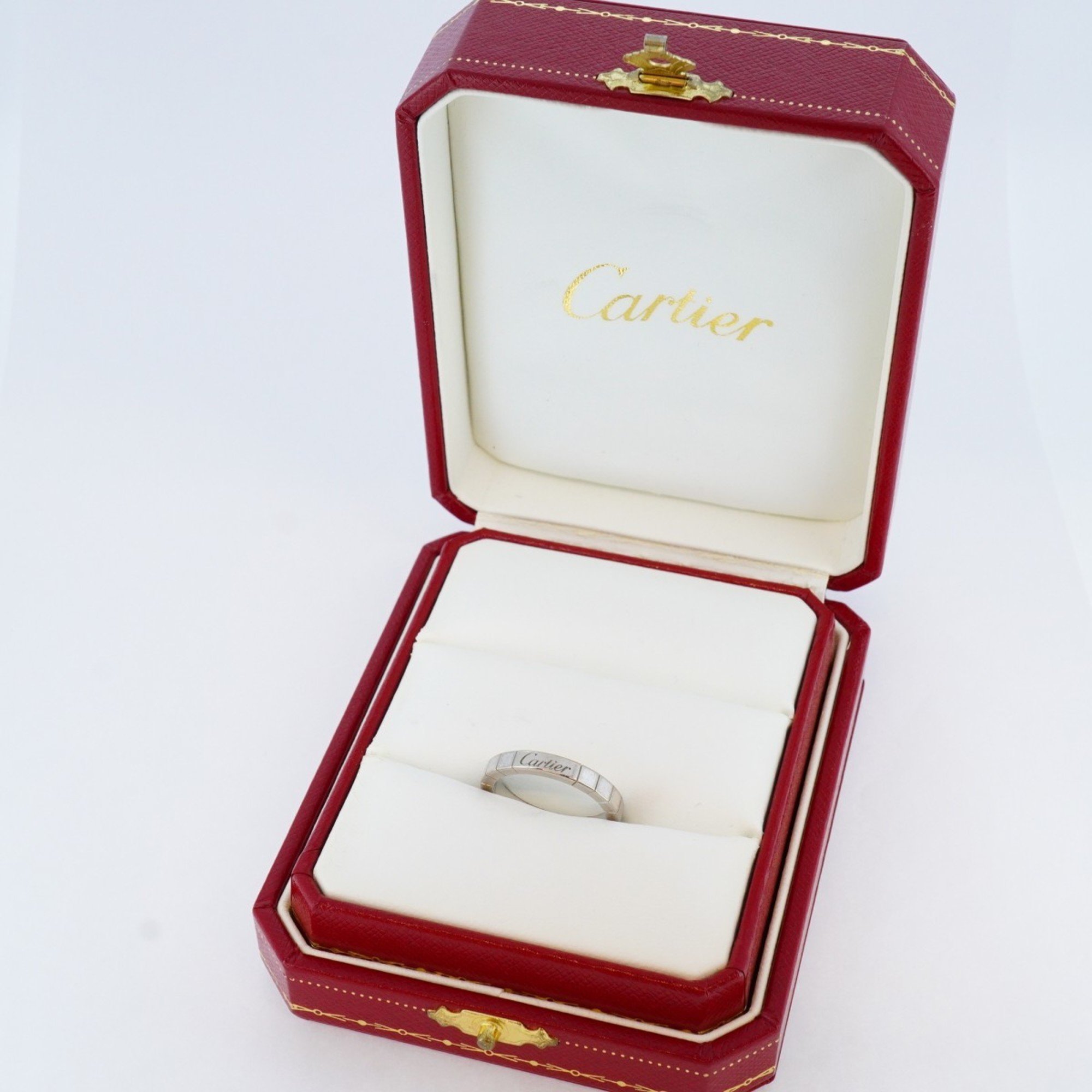 Cartier Ring Lanier K18WG White Gold #55 Men's