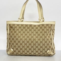 Gucci Tote Bag GG Canvas 170004 Beige Brown Champagne Women's