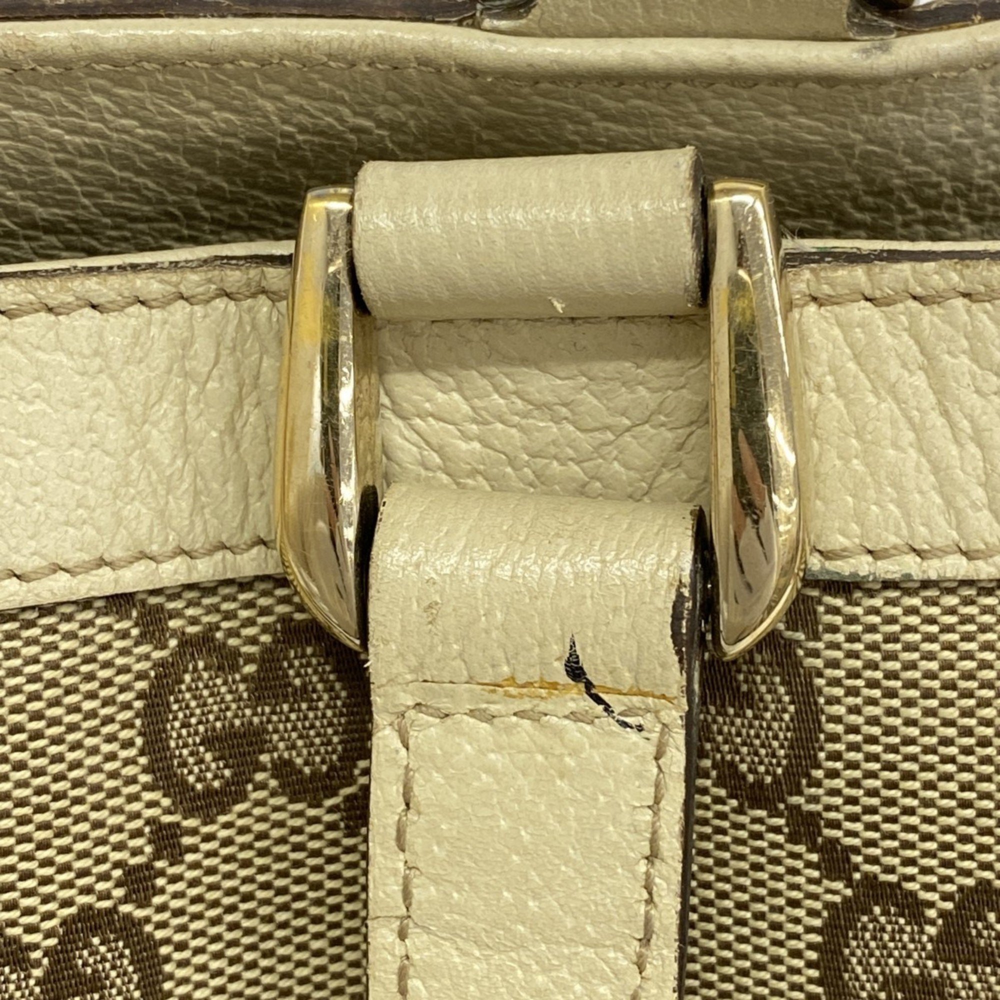 Gucci Tote Bag GG Canvas 170004 Beige Brown Champagne Women's