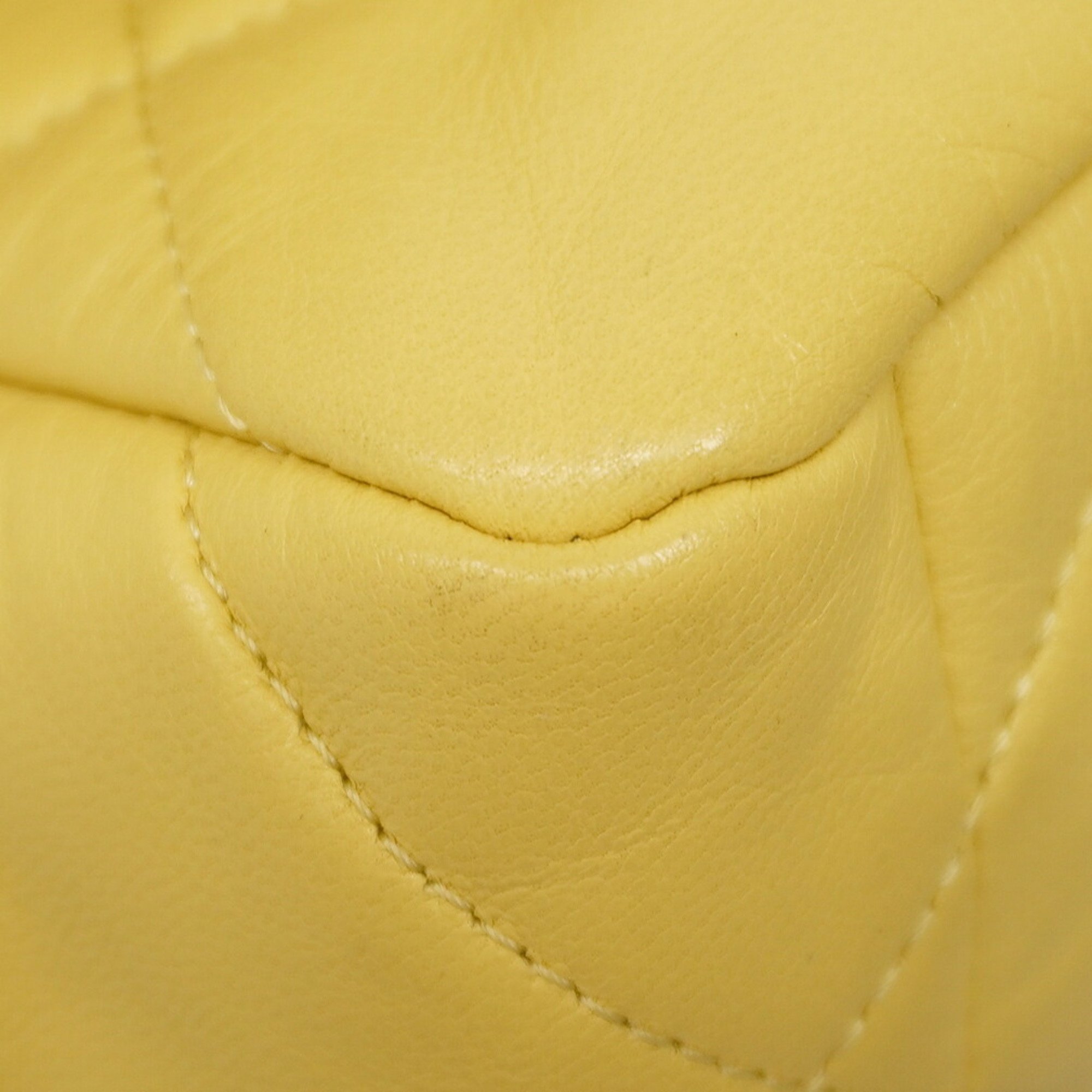 Chanel Shoulder Bag 19 Lambskin Yellow Women's