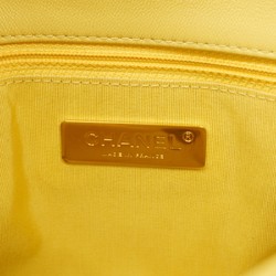 Chanel Shoulder Bag 19 Lambskin Yellow Women's