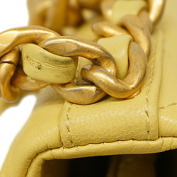 Chanel Shoulder Bag 19 Lambskin Yellow Women's